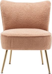 Lizzely Garden & Living Fauteuil zitbank 1 persoons Teddy lichtbruin stoel