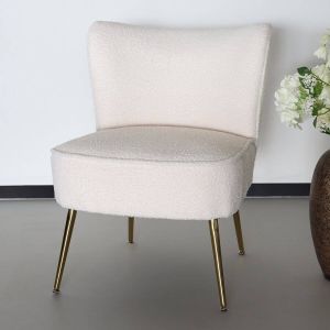 Lizzely Garden & Living Fauteuil Zitbank 1 Persoons Teddy Wit Stoel
