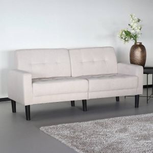 Lizzely Garden & Living Zitbank 2 5 Zits Ghislaine Beige Bankstel 160cm Stof Bank