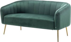 Lizzely Garden & Living Zitbank Joanne 2 zits velvet groen bankstel 140cm stof bank