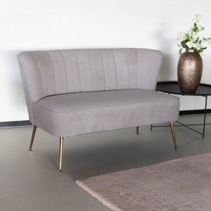 Lizzely Garden & Living Zitbank Rilaan 2 Zits Velvet Lichtgrijs Bankstel 130cm