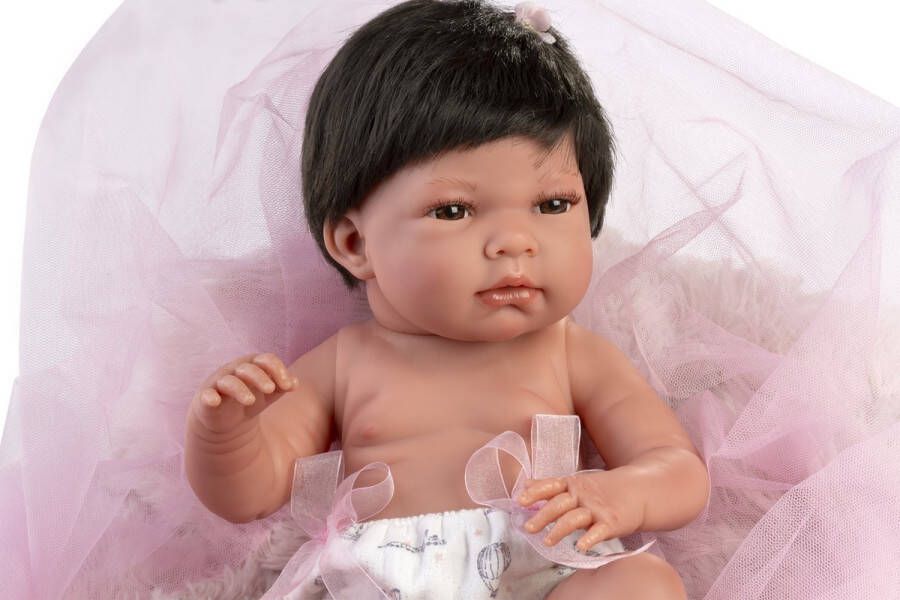 Llorens levensechte babypop Nica meisje met haar 40 cm