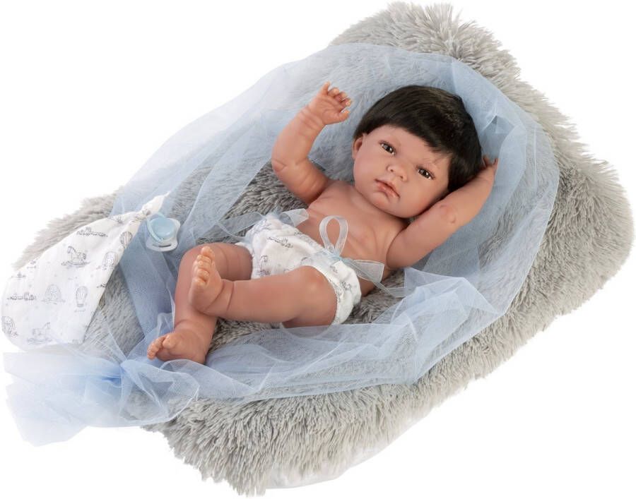 Llorens levensechte babypop Nico jongen met haar 40 cm
