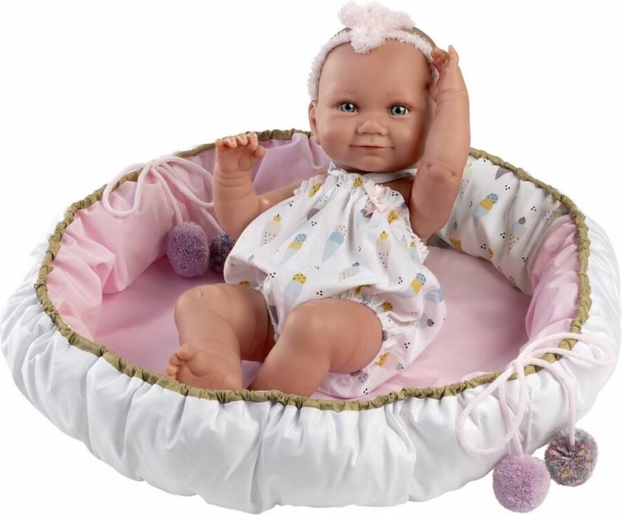 Llorens Babypop Nica Roze in Cocon 40 cm