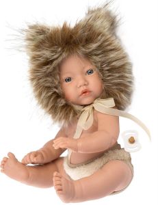 Llorens mini babypopje jongetje leeuw met speen 30 cm