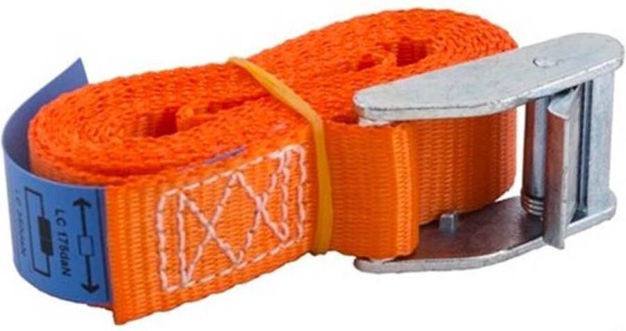 Loadlok Spanband 25 mm oranje met klemgesp 175 350 daN