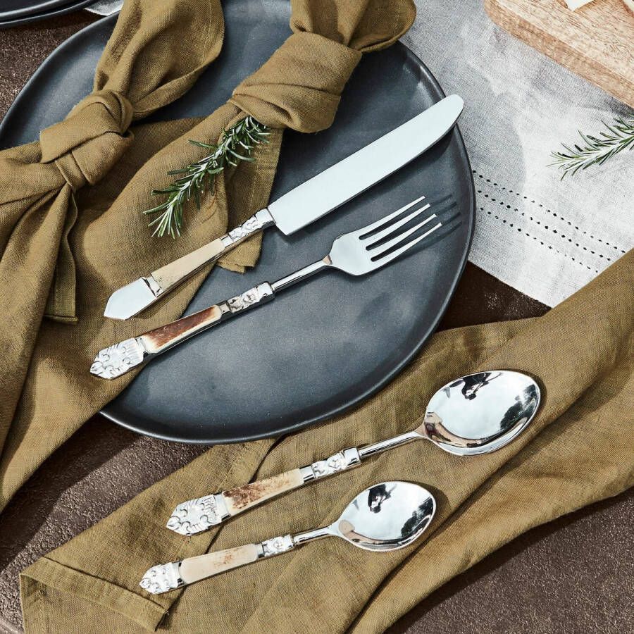 Loberon Bestek set van 4 Ferrette zilverkleurig