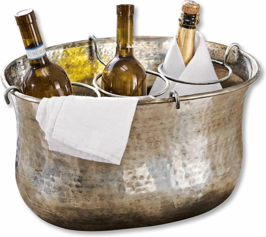 Loberon Champagnekoeler Montgomery antiekzilverkleurig
