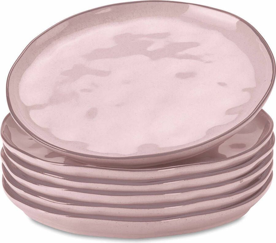 Loberon Dessertbordjes set van 6 Biarré roze