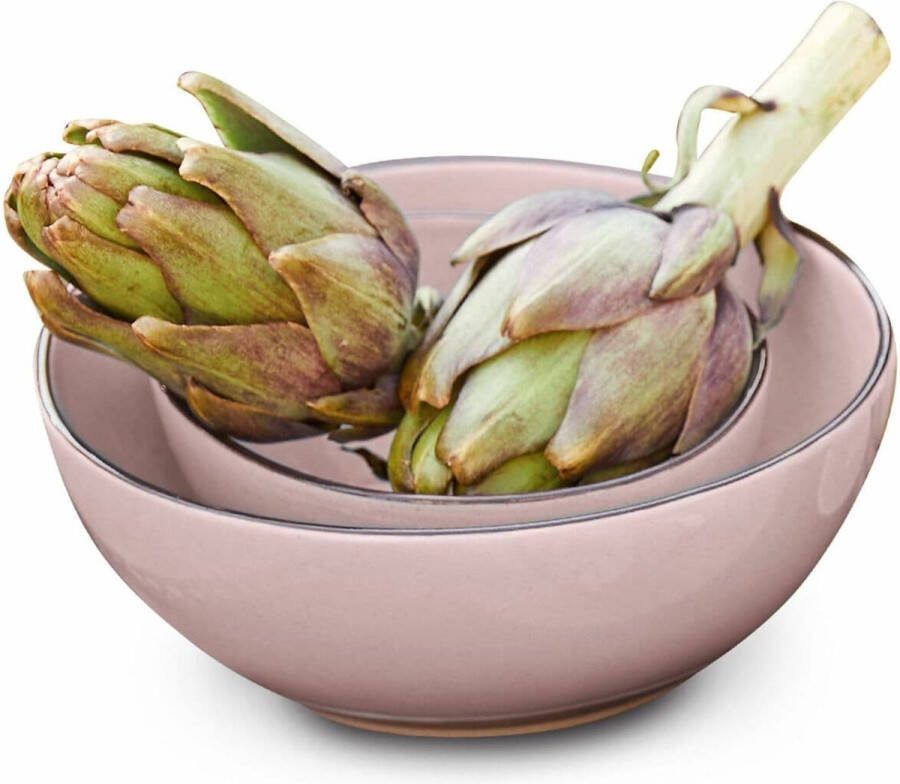 Loberon Kom set van 2 Biarré roze
