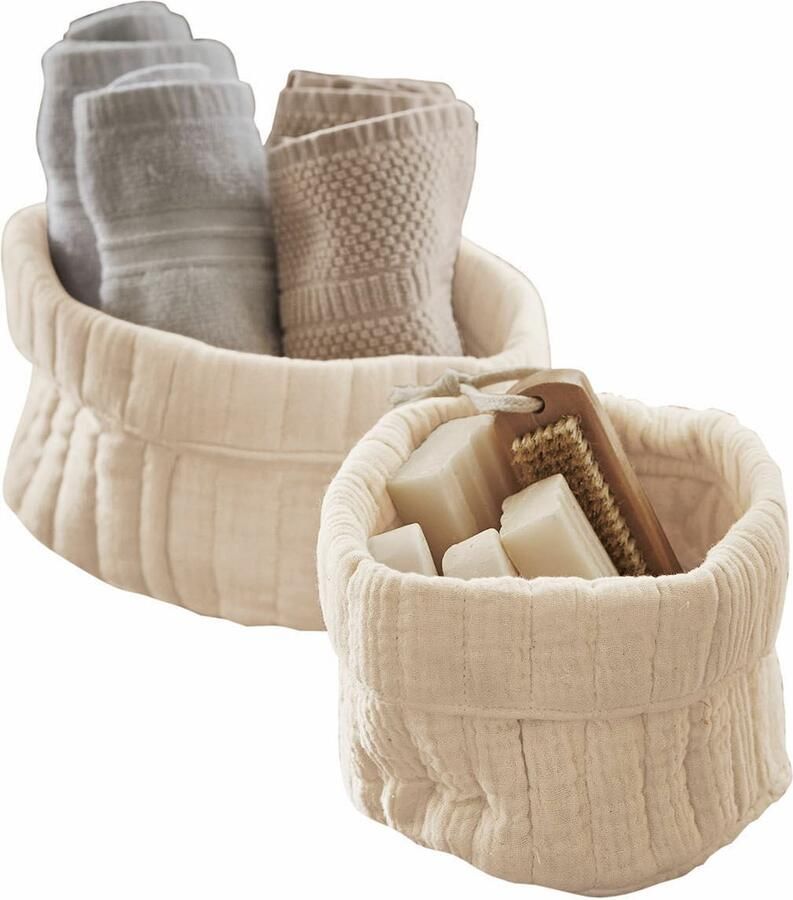 Loberon Mand set van 2 Huillé crème
