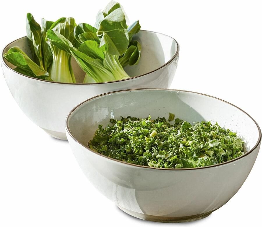 Loberon Saladekom set van 2 Biarré wit