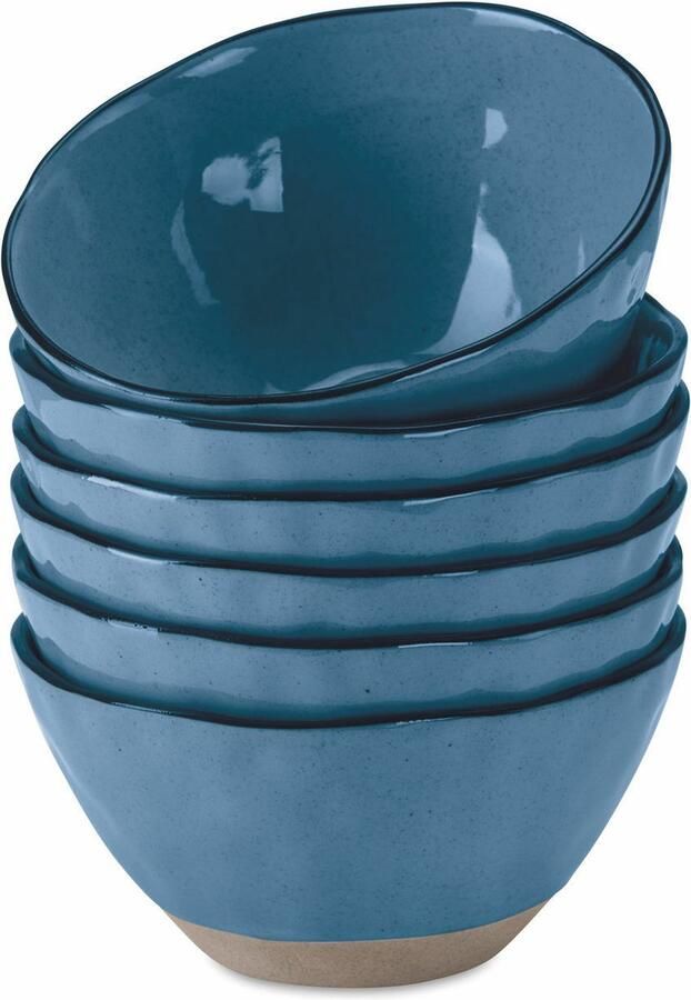 Loberon Schaaltje set van 6 Biarré blauw