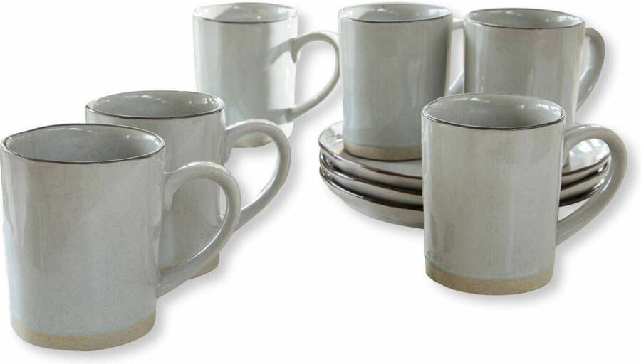 Loberon Mok set van 6 Biarré grijs