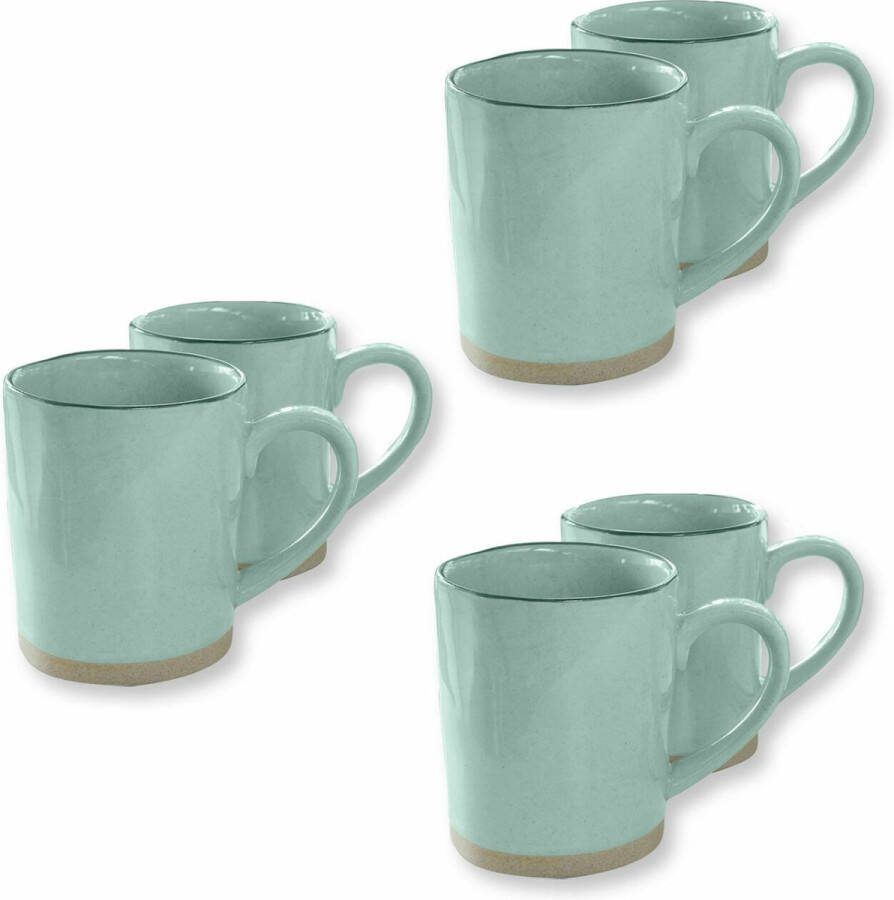 Loberon Mok set van 6 Biarré turquoise