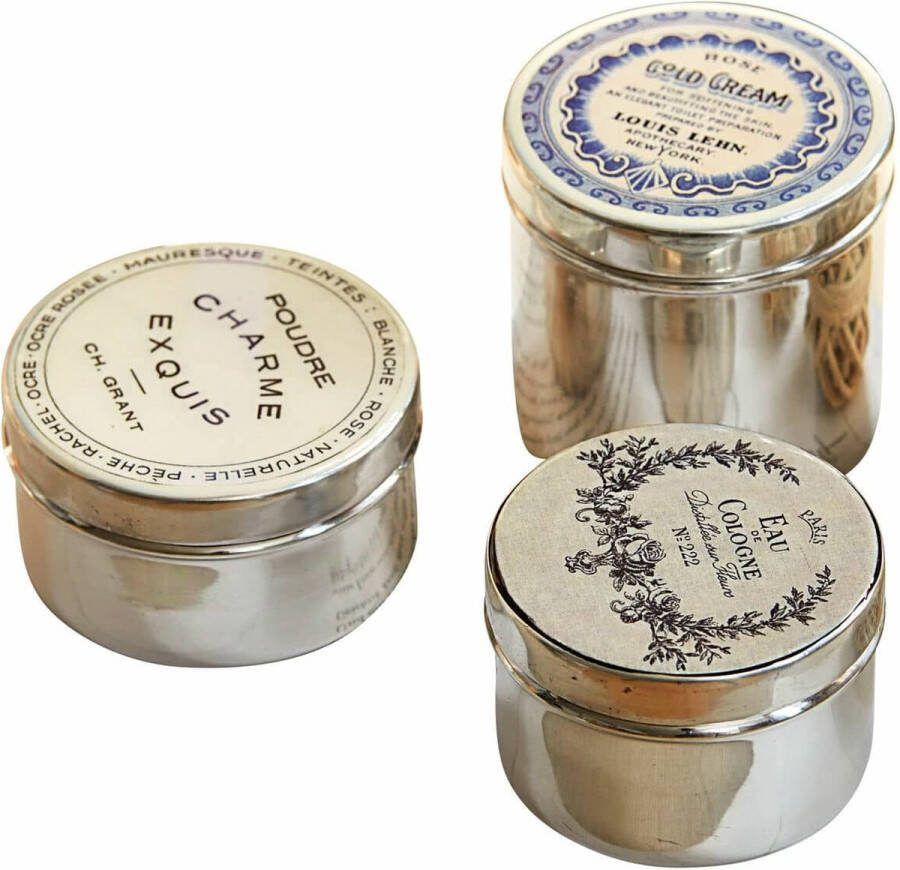 Loberon Potje set van 3 Charme Exquis antiekzilverkleurig