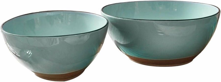 Loberon Saladekom set van 2 Biarré turquoise