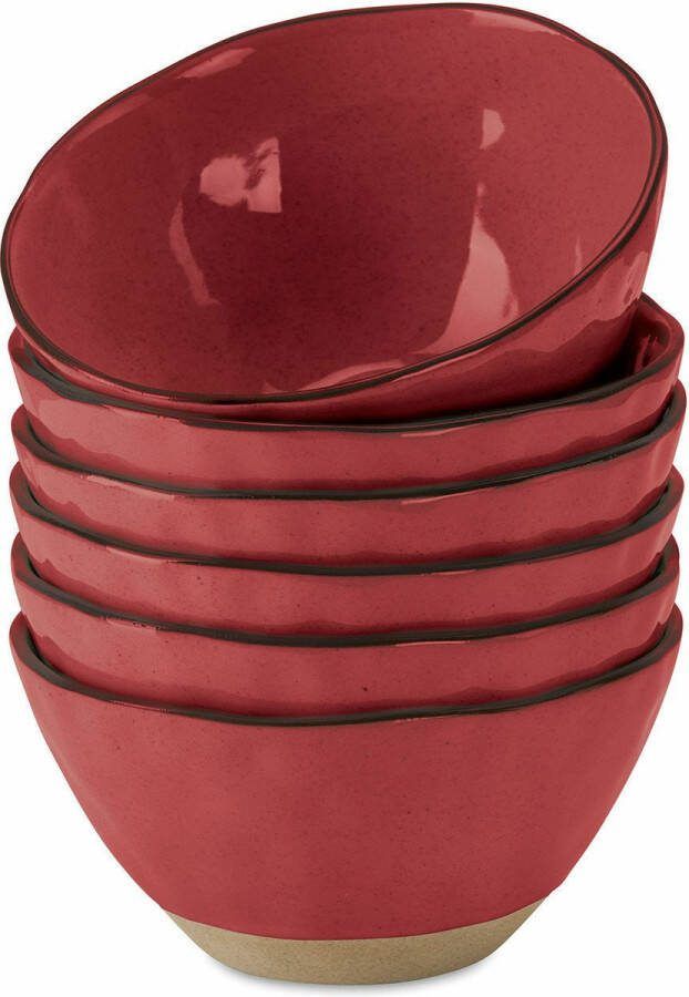 Loberon Schaaltje set van 6 Biarré rood