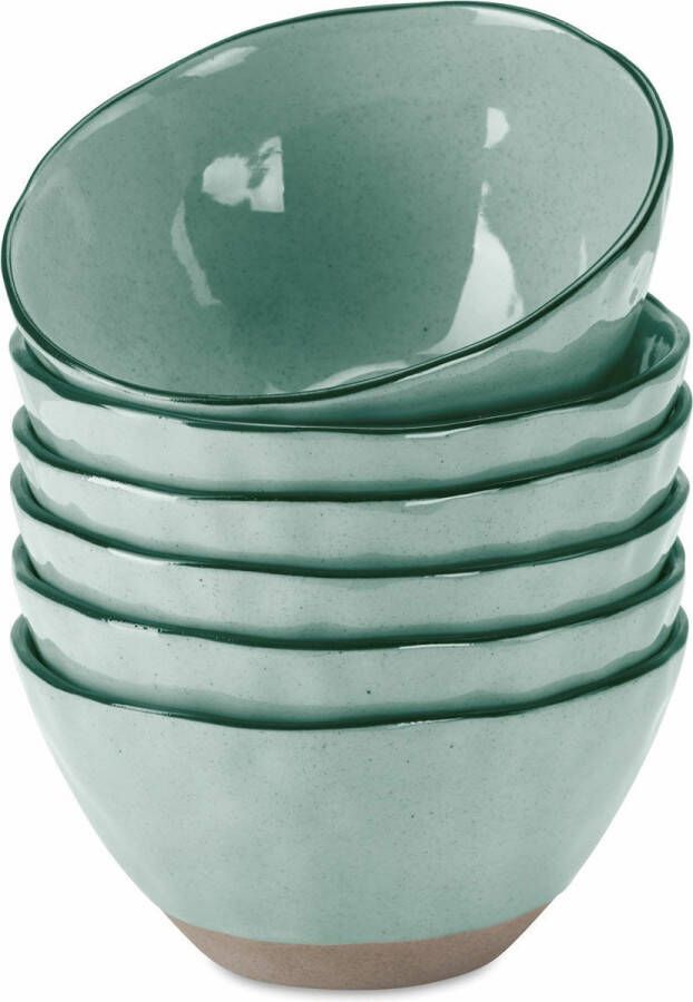 Loberon Schaaltje set van 6 Biarré turquoise