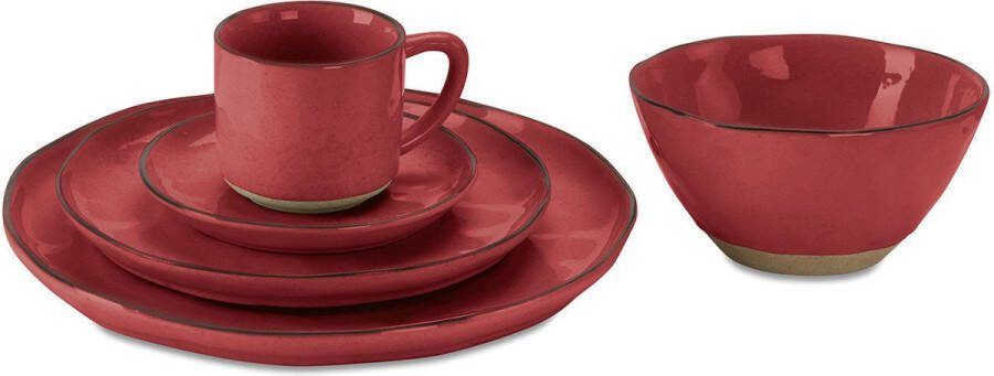 Loberon Servies set van 30 Biarré rood