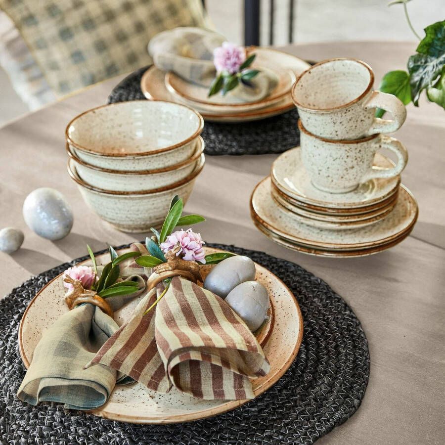 Loberon Servies set van 30 Murray beige