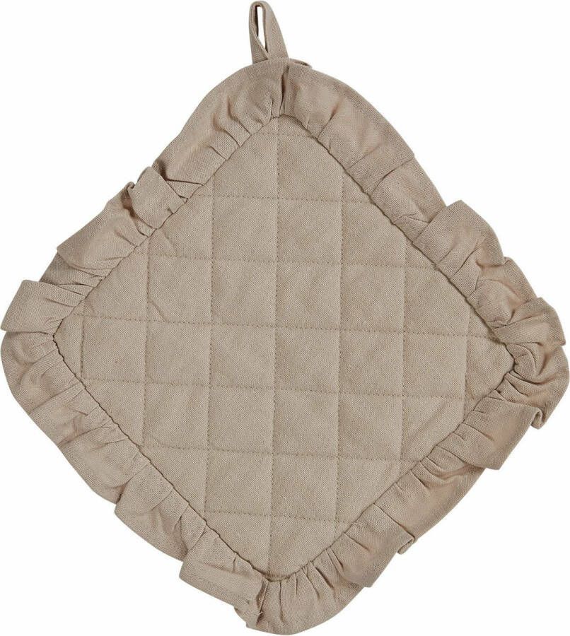 Loberon Theedoek en pannenlappen Nesparac beige grijs wit