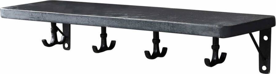 Loberon Wandplank Agnessa antiekzwart