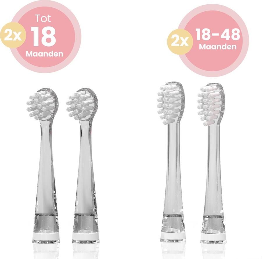 Loby Opzetborstels 0 tot 48 maanden Set 4 stuks geschikt voor baby's en peuters