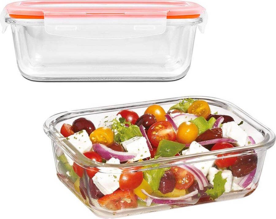 Lock&Lock Glazen vershoudbakjes Glazen meal prep bakjes Glazen bakjes met deksel Ovenschaaltjes met deksel Airfryer bakjes Bewaarbakjes Luchtdicht 630 ml Set van 2 stuks LocknLock