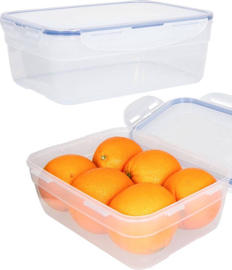 Lock&Lock Vershoudbakjes set met deksel Bewaardozen voedsel Diepvriesbakjes Diepvriesdozen Bewaarbakjes Vershouddoos Stapelbaar Luchtdicht Lekvrij BPA vrij Transparant 3 liter Set van 2 stuks