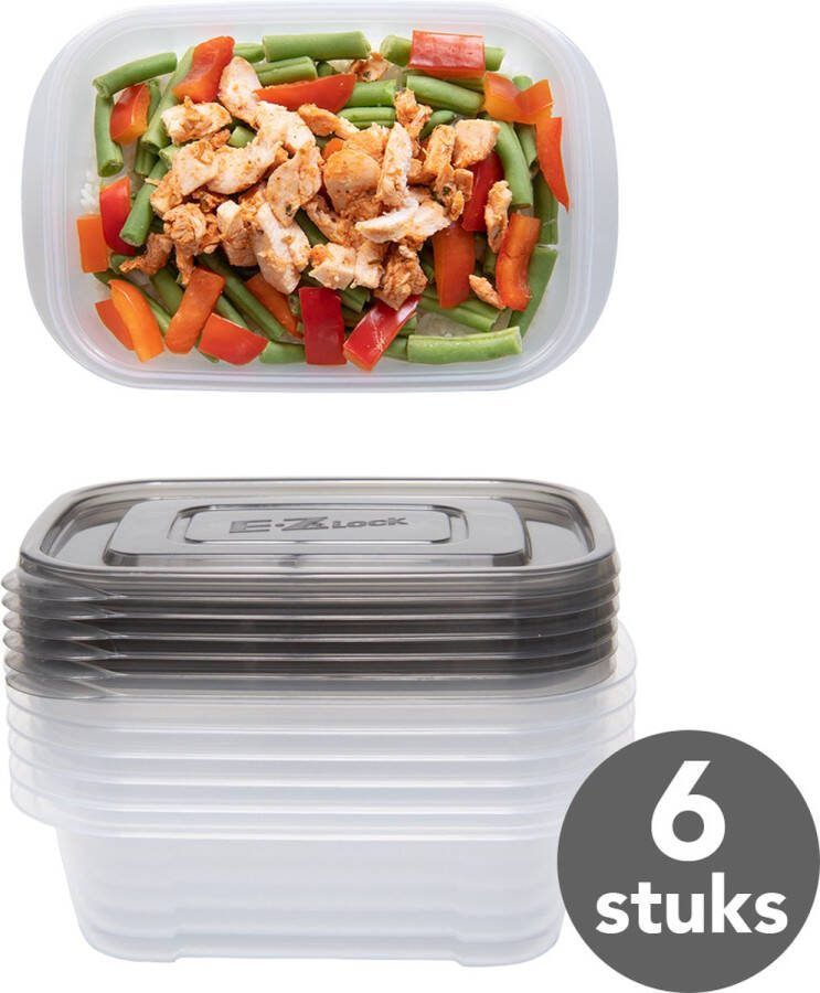 Lock&Lock Meal prep Bakjes Diepvriesbakjes Vershoudbakjes set met deksel Bewaarbakjes Magnetron bakjes – Diepvriesdozen Meal prep container Vershouddoos Stevig en Herbruikbaar BPA vrij Set van 6 Stuks – 890ml LocknLock