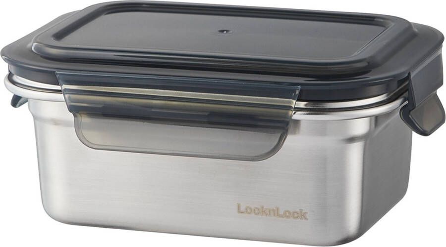 Lock&Lock RVS Vershoudbakje Bewaardoos met deksel Vershouddoos Snackdoosje Snackbox 500 ml Lekvrij BPA vrij Stapelbaar Duurzaam