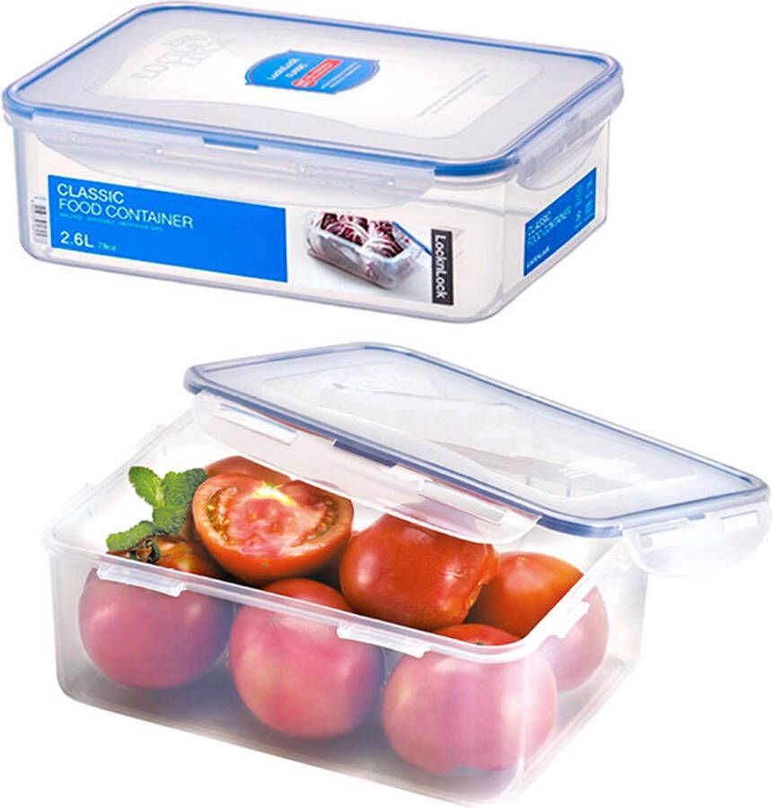 Lock&Lock Vershoudbakjes set met deksel Meal prep bakjes Diepvriesbakjes Diepvriesdozen Bewaarbakjes Bewaardozen voedsel Vershouddoos Luchtdicht Lekvrij BPA vrij Transparant 2 6 liter Set van 2 Stuks