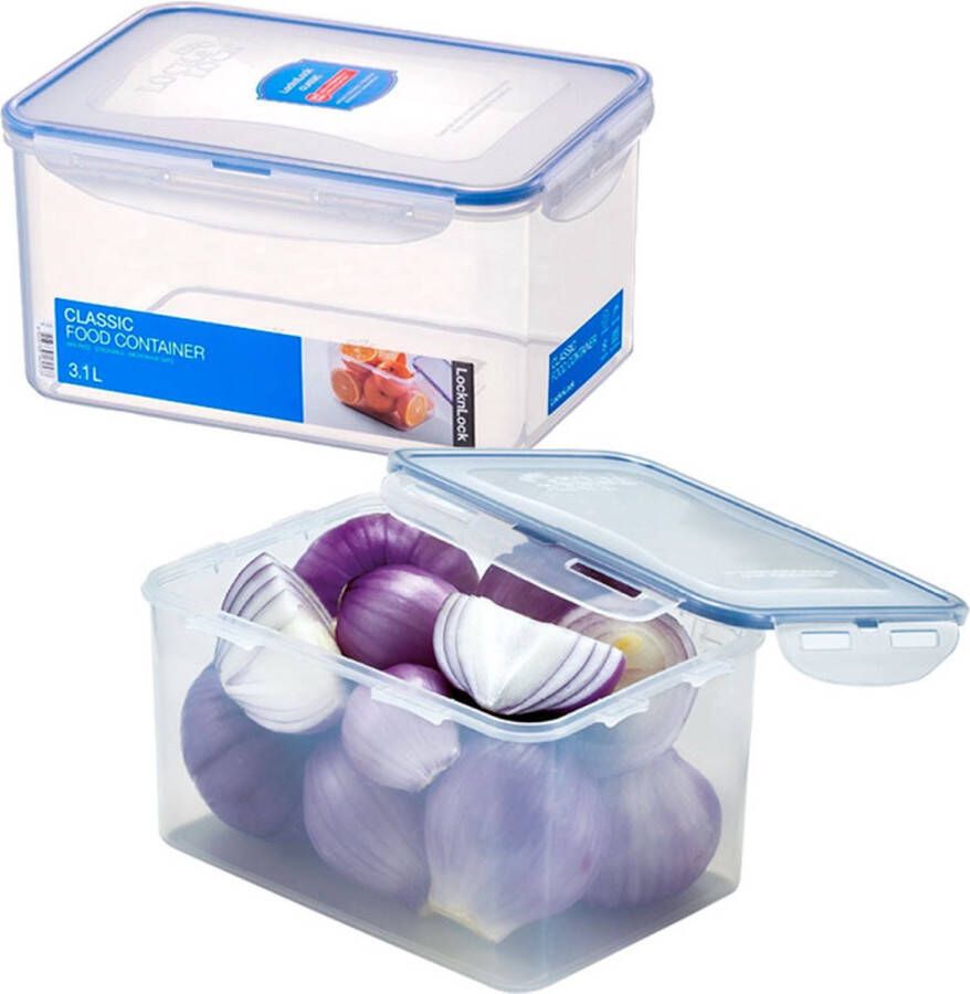 Lock&Lock Vershoudbakjes set met deksel Diepvriesbakjes Diepvriesdozen Bewaarbakjes Bewaardozen voedsel Vershouddoos Luchtdicht Lekvrij BPA vrij Transparant 3 1 liter Set van 2 stuks