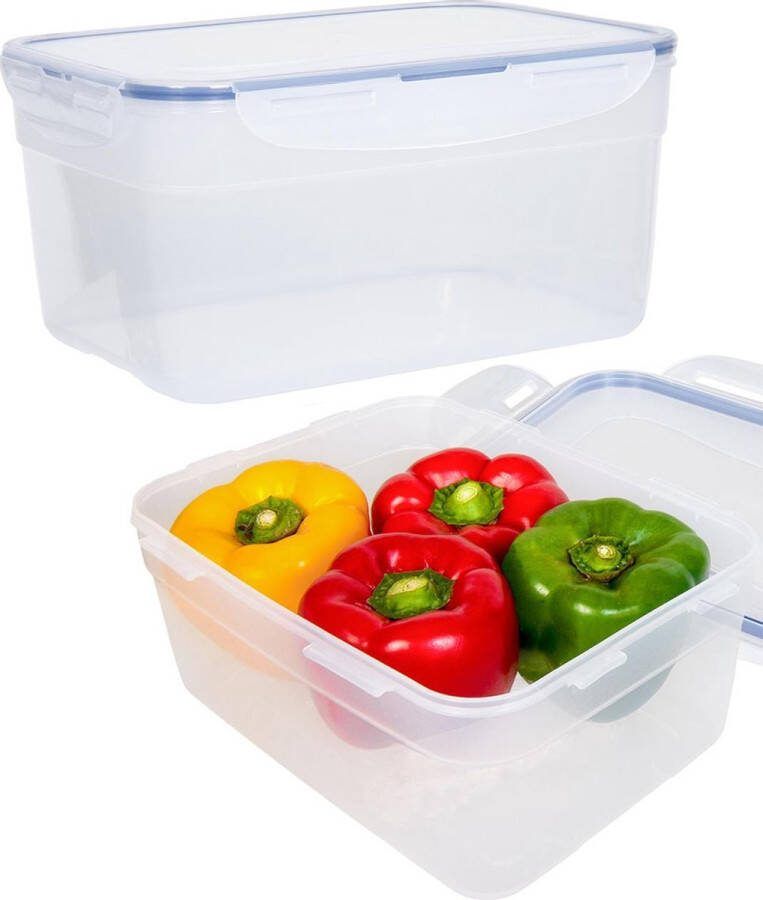 Lock&Lock Vershoudbakjes set met deksel Bewaardozen voedsel Diepvriesbakjes Diepvriesdozen Bewaarbakjes Vershouddoos Stapelbaar Luchtdicht Lekvrij BPA vrij Transparant 4.4 liter Set van 2 stuks LocknLock