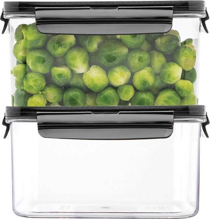 Lock&Lock Vershoudbakjes set met deksel Diepvriesbakjes Diepvriesdozen Bewaarbakjes Bewaardozen voedsel Meal prep bakjes Vershouddoos Luchtdicht BPA vrij Helder Transparant 1 5 liter Set van 2 stuks LocknLock