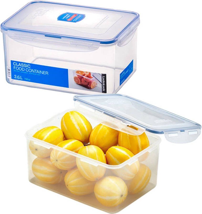 Lock&Lock Vershoudbakjes set met deksel Diepvriesbakjes Diepvriesdozen Bewaarbakjes Bewaardozen voedsel Vershouddoos Opbergbox Luchtdicht Lekvrij BPA vrij Transparant 3 6 liter Set van 2 Stuks LocknLock