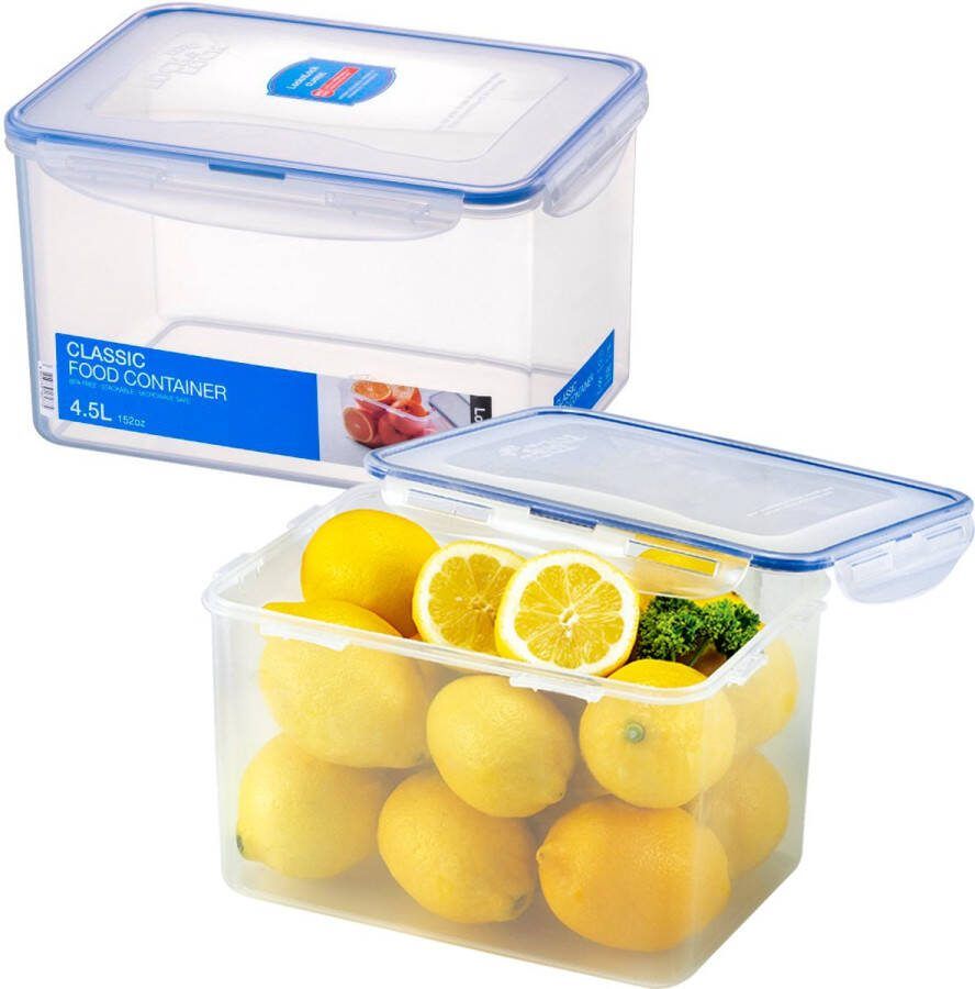 Lock&Lock Vershoudbakjes set met deksel Diepvriesbakjes Diepvriesdozen Bewaarbakjes Bewaardozen voedsel Vershouddoos Luchtdicht Lekvrij BPA vrij Transparant 4 5 liter Set van 2 Stuks LocknLock