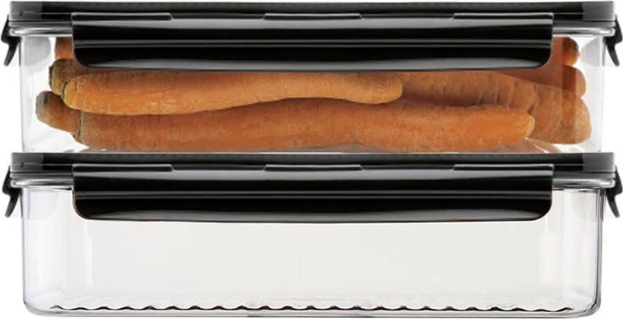 Lock&Lock Vershoudbakjes set met deksel Diepvriesbakjes Diepvriesdozen Vleeswarendoos Vershouddoos Vleeswaren Bewaarbakjes Luchtdicht Lekvrij BPA vrij Helder Transparant 2 1 liter Set van 2 stuks LocknLock