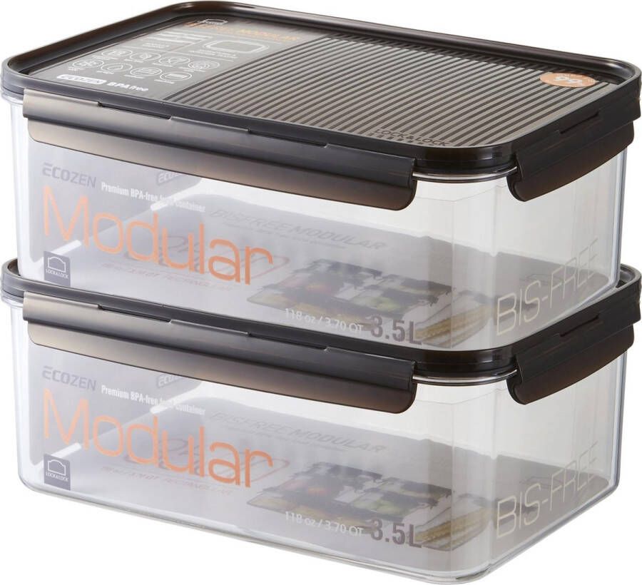 Lock&Lock Vershoudbakjes set met deksel Meal prep bakjes Diepvriesbakjes Diepvriesdozen Bewaarbakjes Bewaardozen voedsel Vershouddoos Luchtdicht Lekvrij BPA vrij Helder Transparant 3 5 liter Set van 2 stuks LocknLock