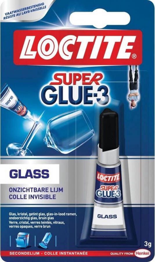 Loctite Glaslijm 3 g Glass Lijm voor glas lijm Transparant Transparante glaslijm