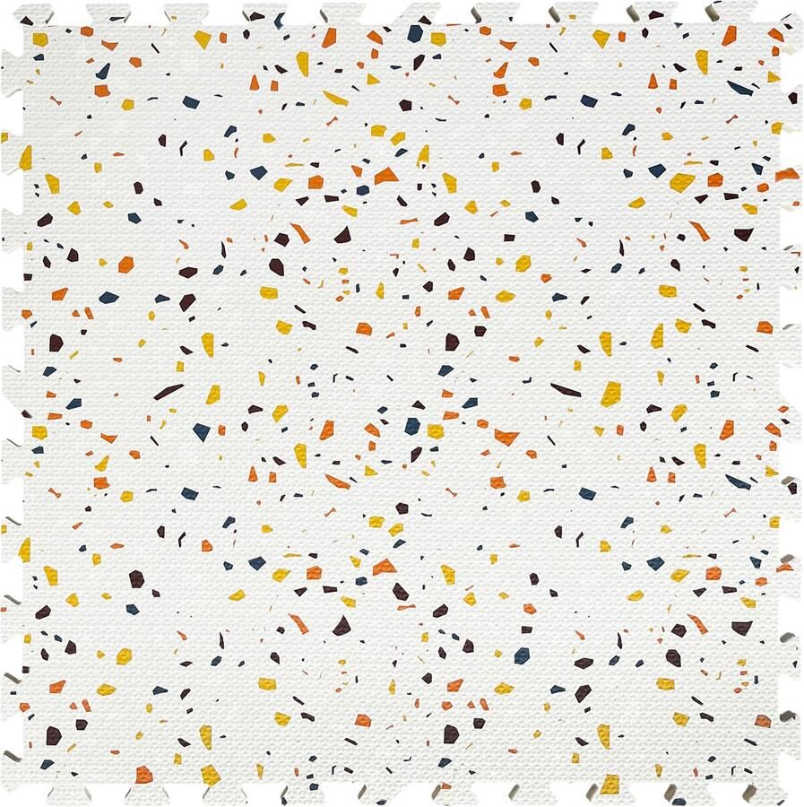 LOEF speelmat puzzelmat Speelmat Dikke foam Veilig spelen Kindermat Terazzo Wit