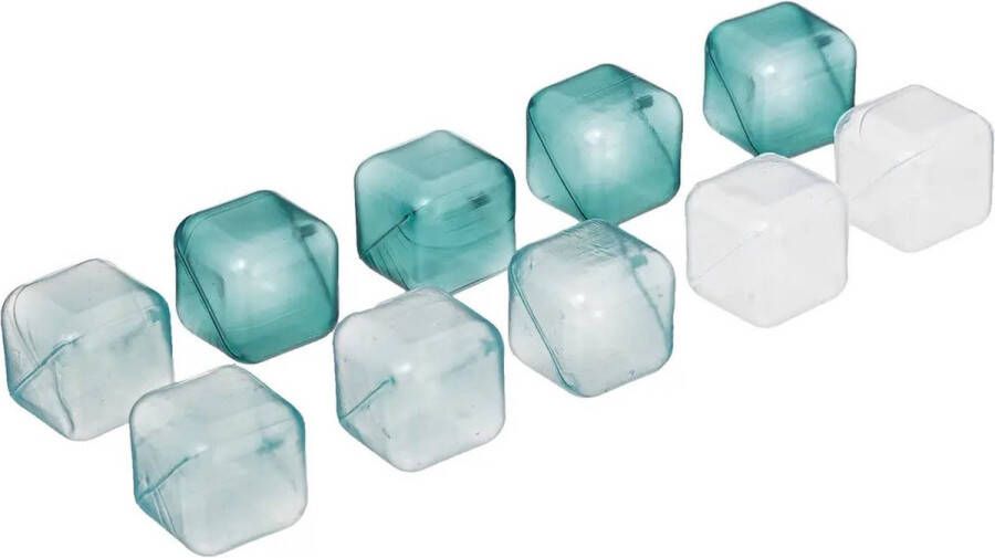 LOFT030 Herbruikbare ijsblokjes 2.5 cm ECO X 10 stuks blauw transparant