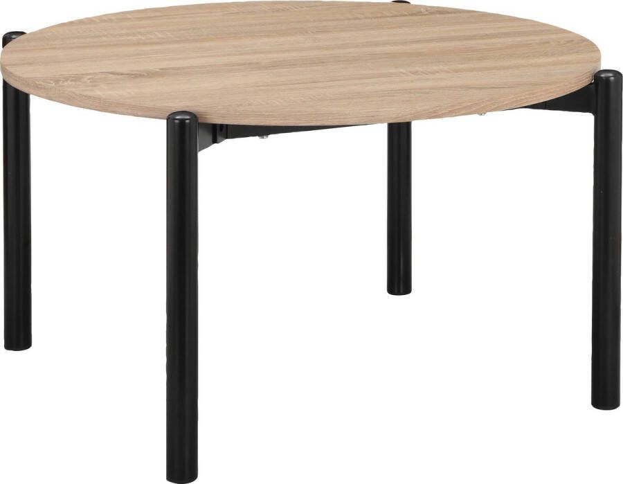 Home affaire Salontafel Retiers Onderstel van metaal zwart tafelblad in wildeiken look hoogte 76 cm (1 stuk)
