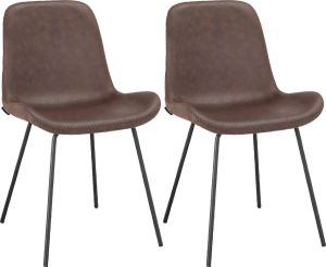Loft24 Reina Eetkamerstoel 2pk Bruin