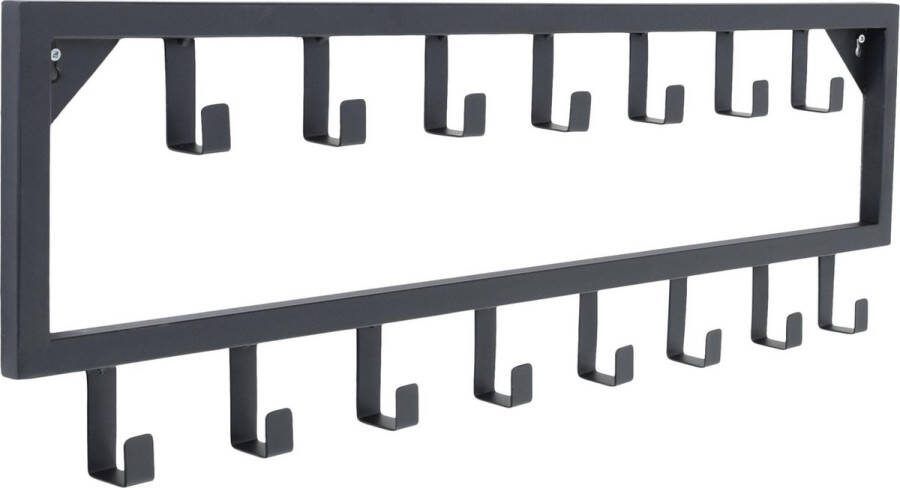 LOFT42 Bono Kapstok Zwart – Metaal – 15 Haken 80x26x4