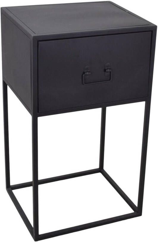 LOFT42 Djax Nachtkastje Hoog met Lade – Zwart – Metaal 70x40x35