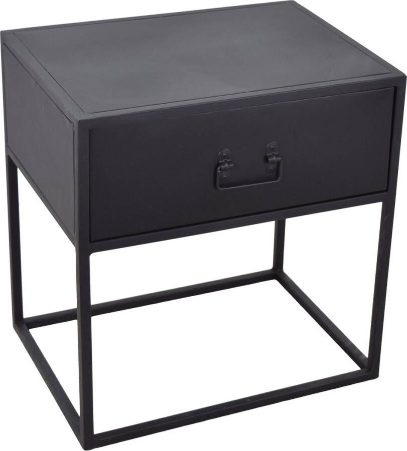 LOFT42 Djax Nachtkastje met Lade – Zwart – Metaal 50x47x35