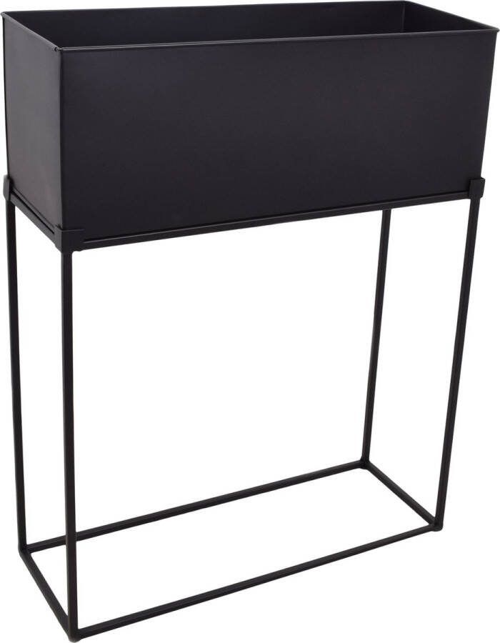 LOFT42 Flora Staande plantenbak Rechthoek Zwart Metaal 55x70x20