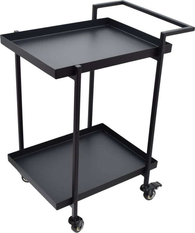 LOFT42 James Trolley Vierkant Bijzettafel Zwart Metaal 60x54x38